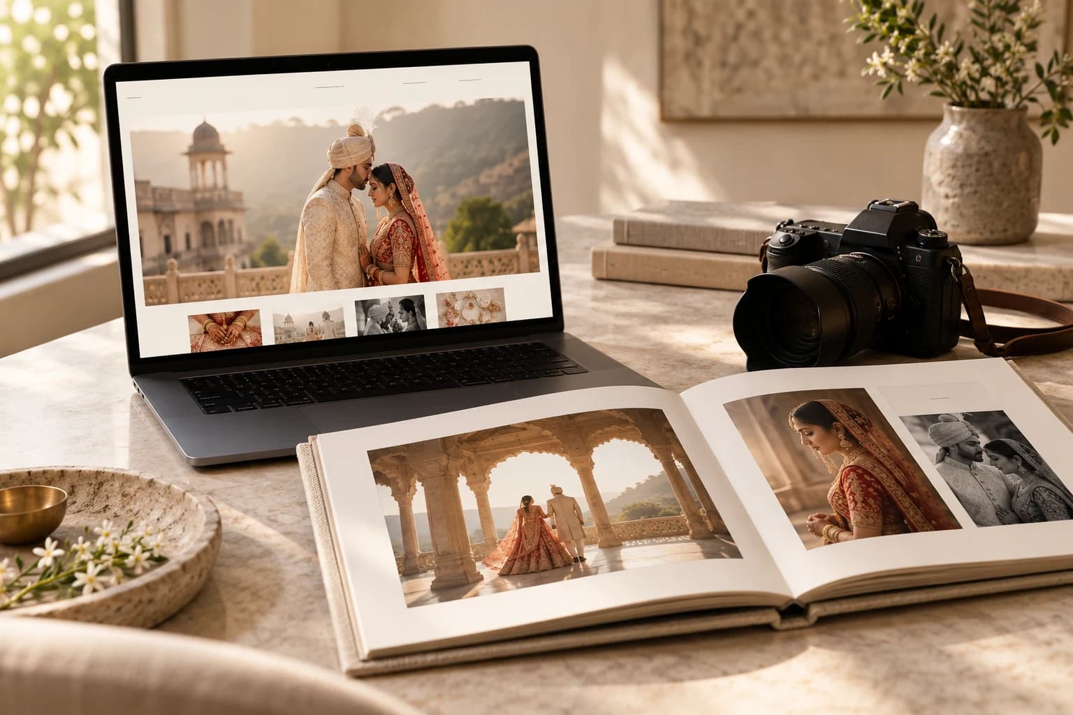 Conceptual editorial visual for StoryBook Weddings